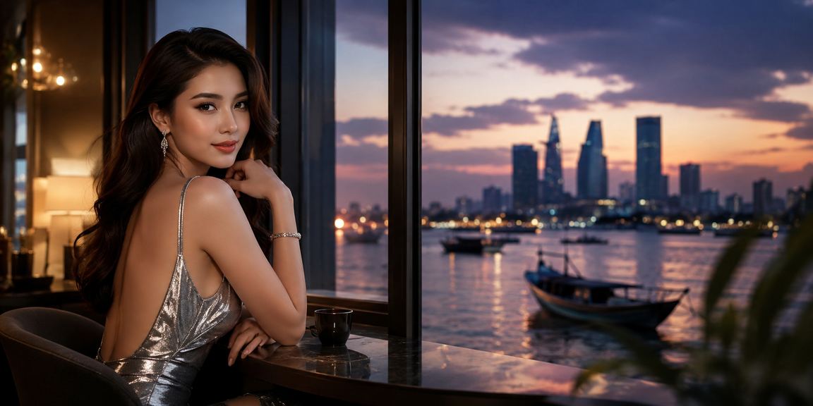 Sài Gòn ban ngày và người dùng chơi roulette trực tuyến trên điện thoại bên cà phê